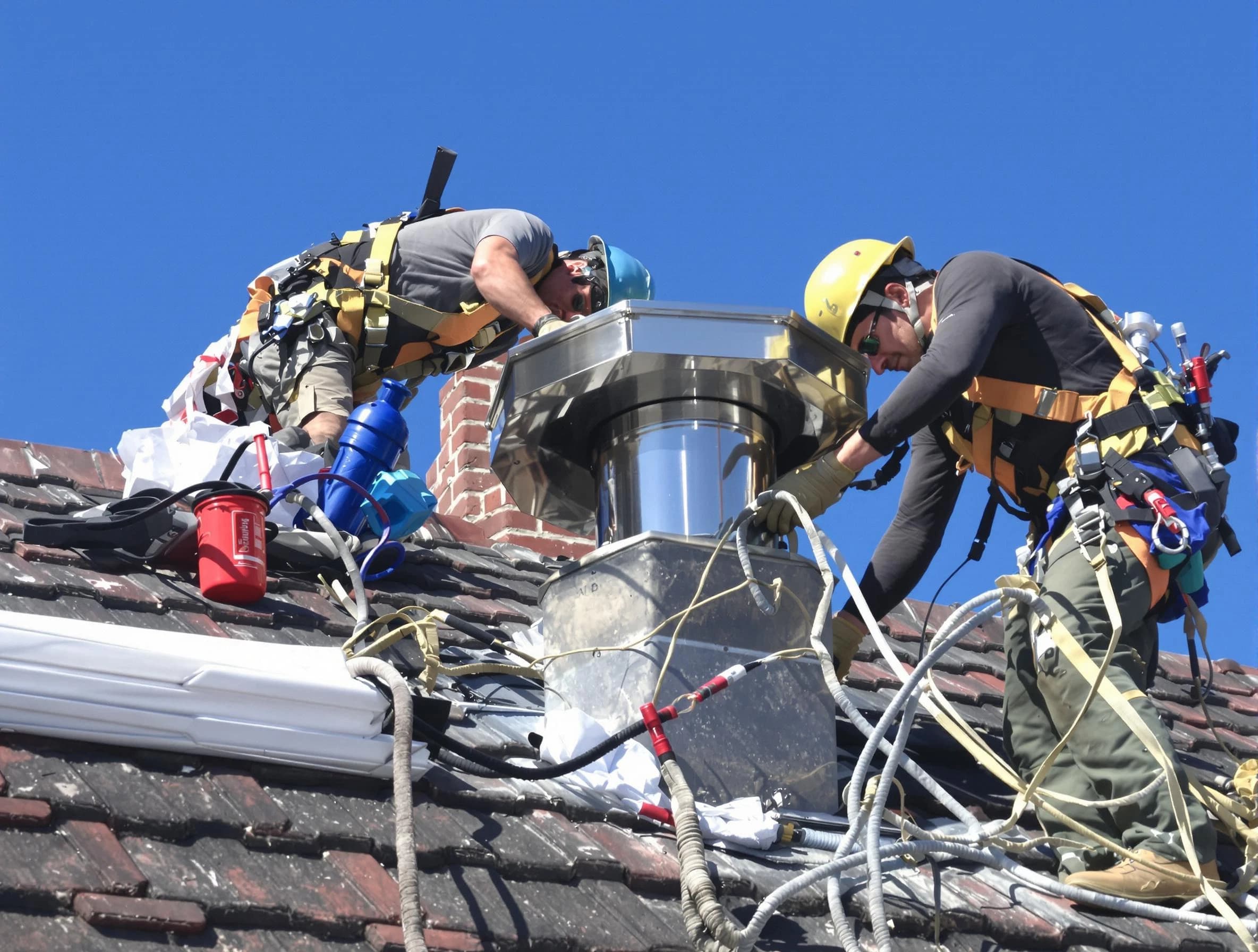 Protective chimney cap installed by Sayreville Chimney Sweep in Sayreville, NJ