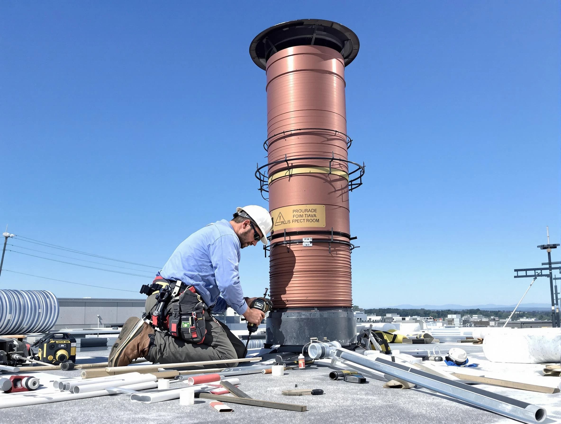 Installed chimney liner by Sayreville Chimney Sweep in Sayreville, NJ