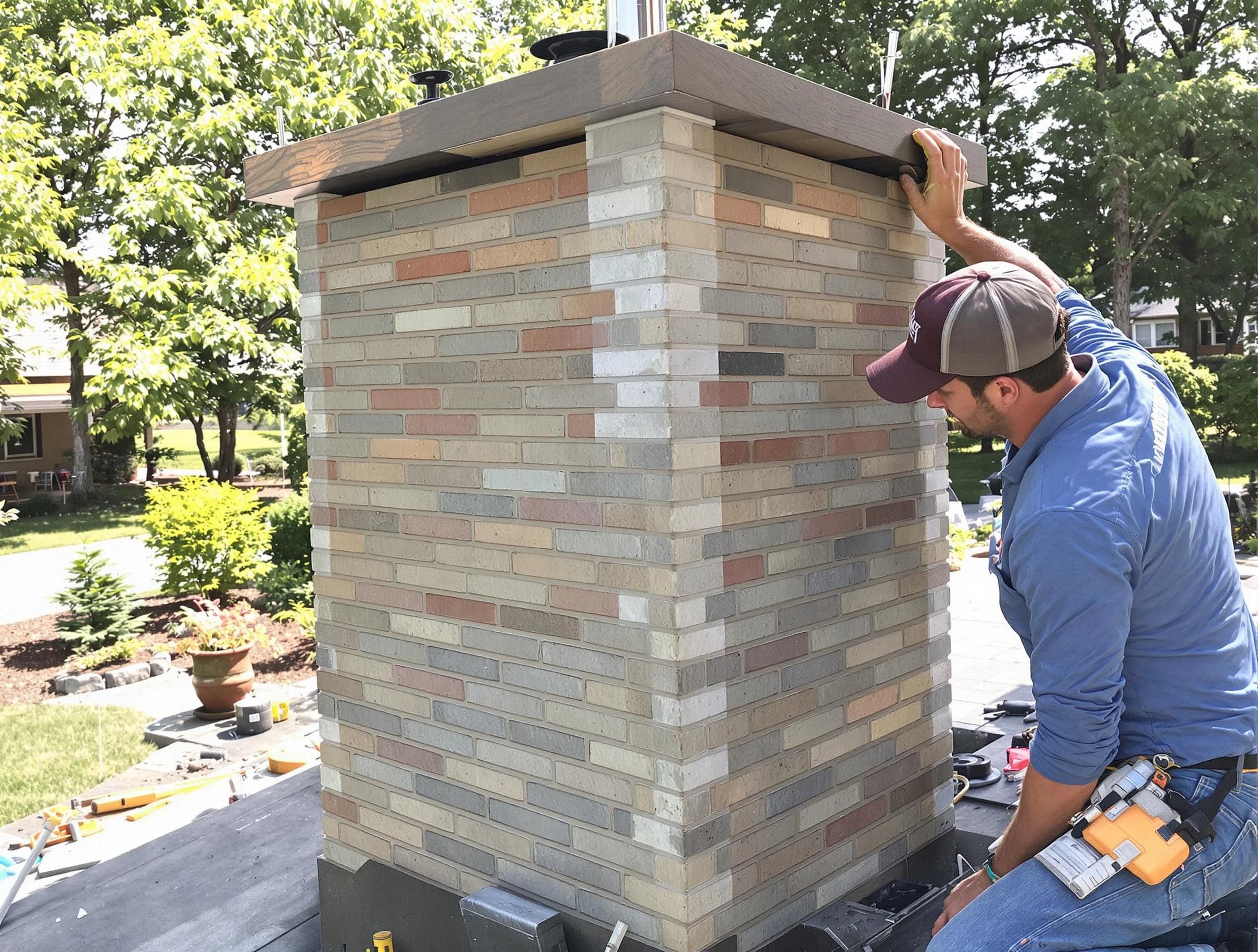 Sayreville Chimney Sweep completing a modern chimney remodel in Sayreville, NJ