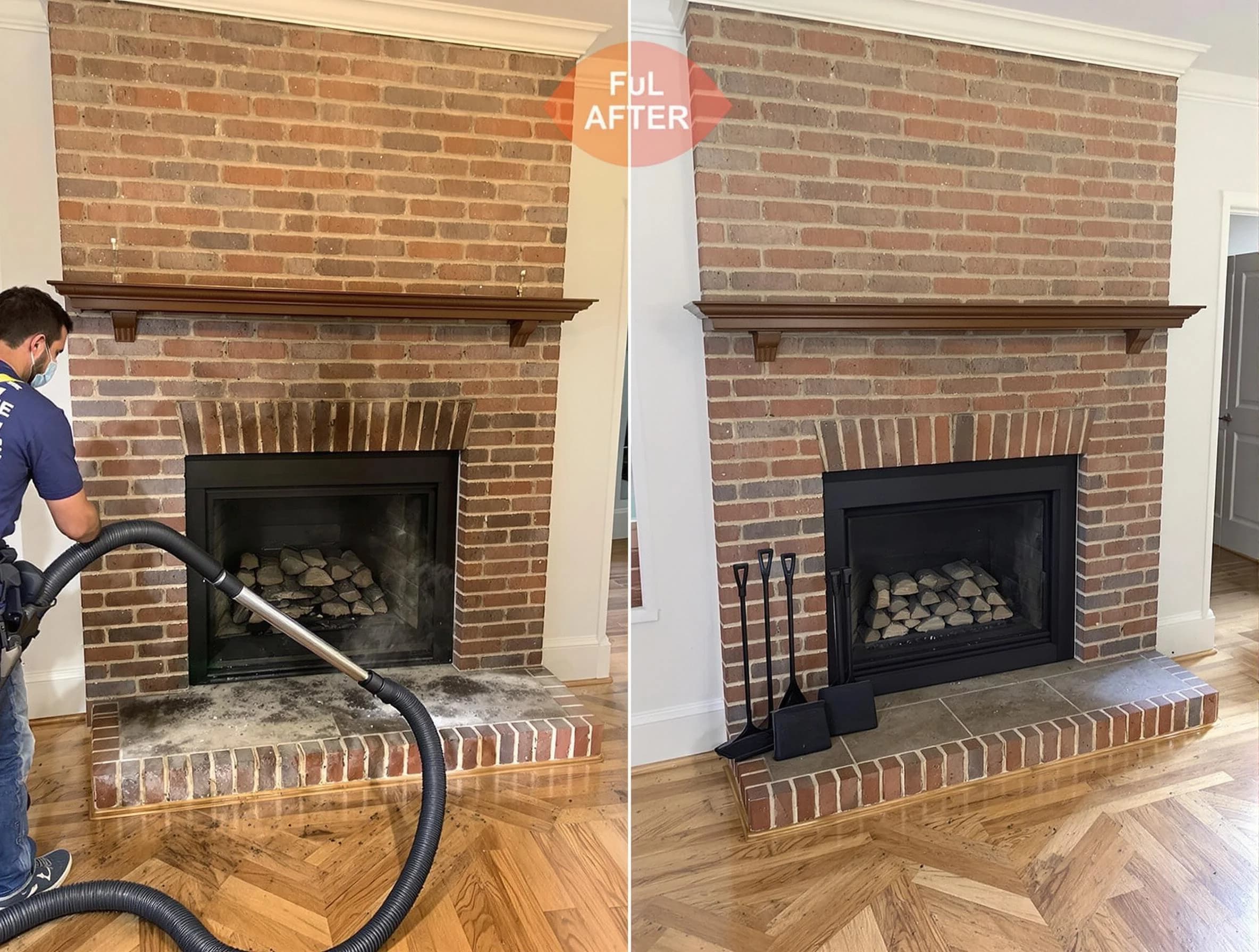 Sayreville Chimney Sweep carefully sanitizing a fireplace in Sayreville, NJ