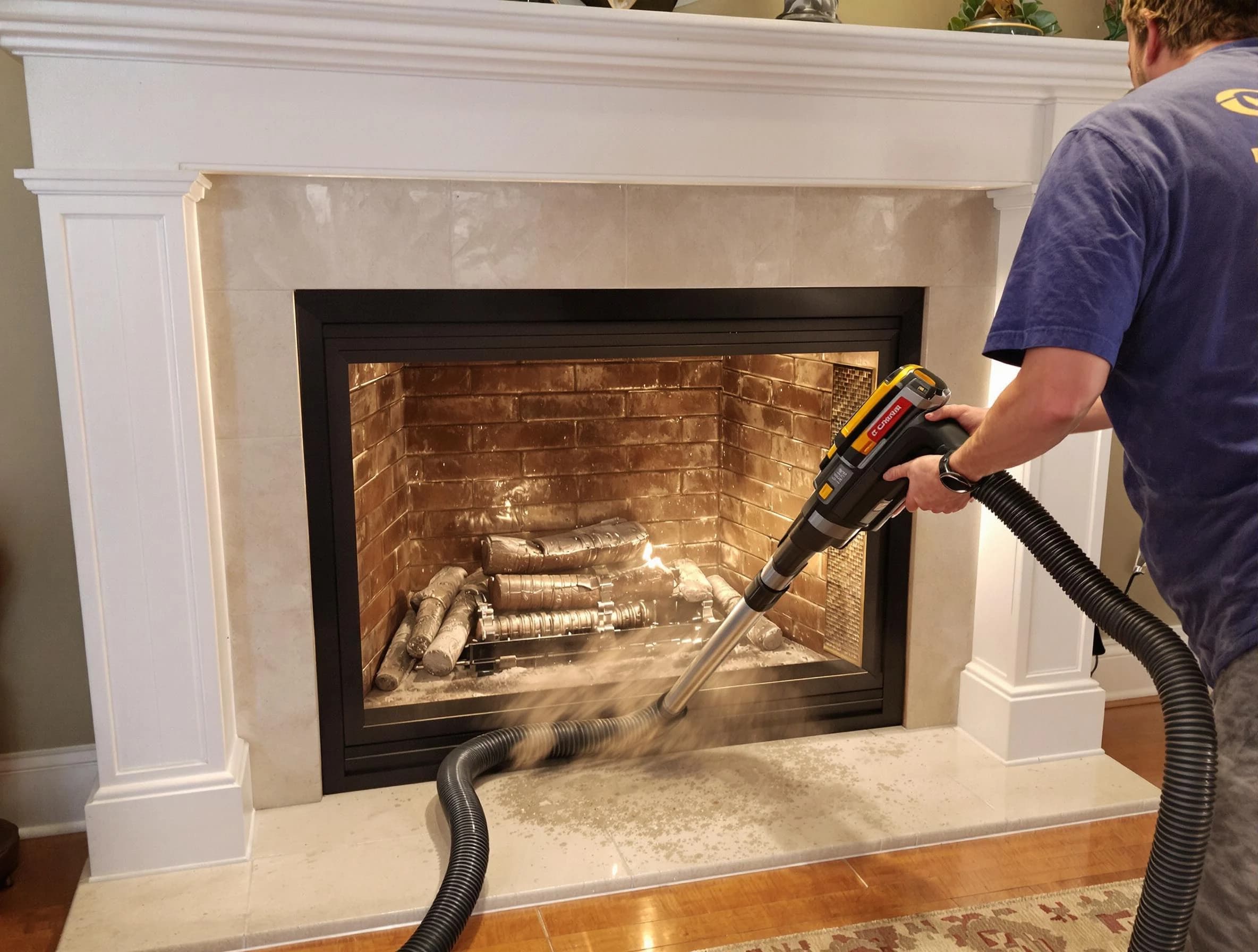 Fireplace cleaning performed by Sayreville Chimney Sweep in Sayreville, NJ