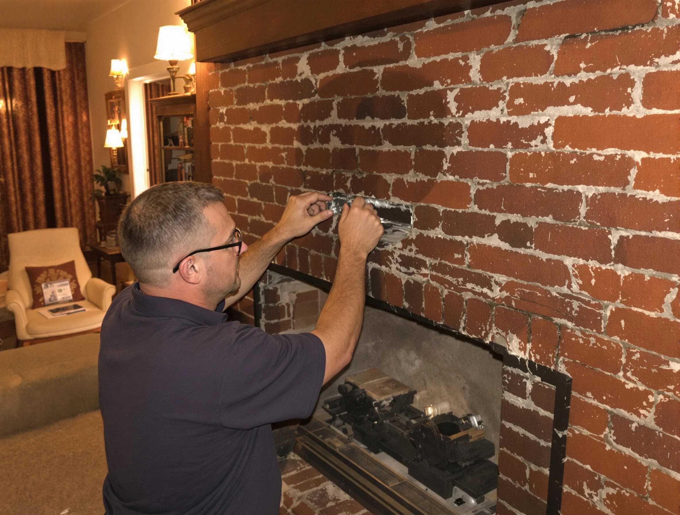 Sayreville Chimney Sweep expert fixing a fireplace in Sayreville, NJ